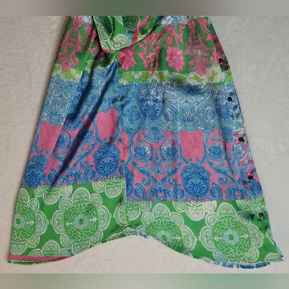 NWT Industry Republic Clothing Satin Patchwork Button Down Long Sleeve Sz Small - Picture 9 of 14